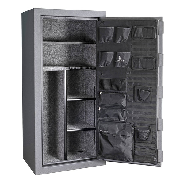 Liberty Centurion 24 Distressed Flag Gun Safe Gray Textured Fire