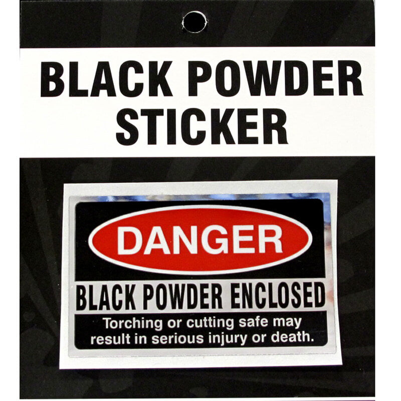Black Powder Warning Sticker - Dean Safe 