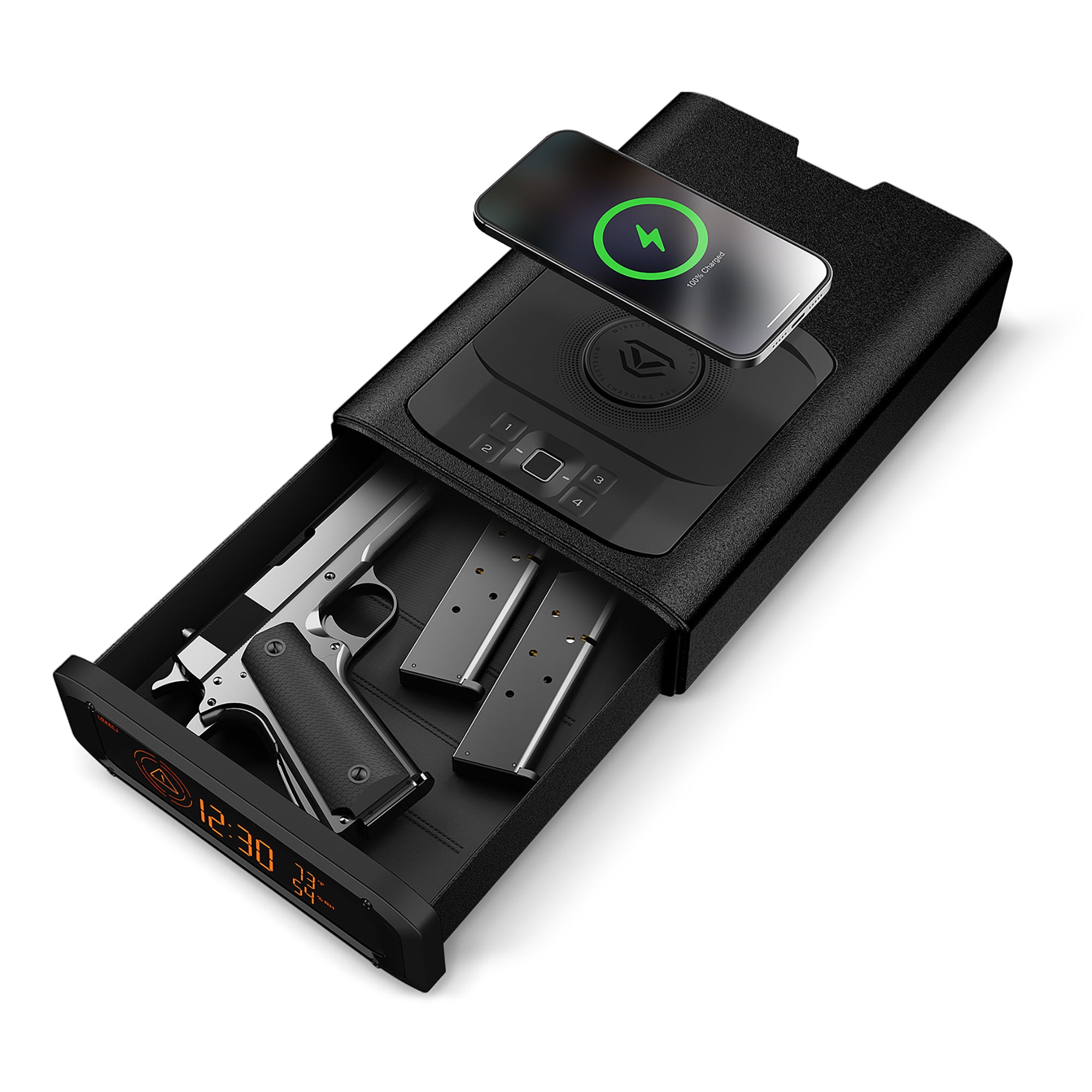 The Vaultek DS2i Smart Station, a discreet nightstand safe for a practical dad.