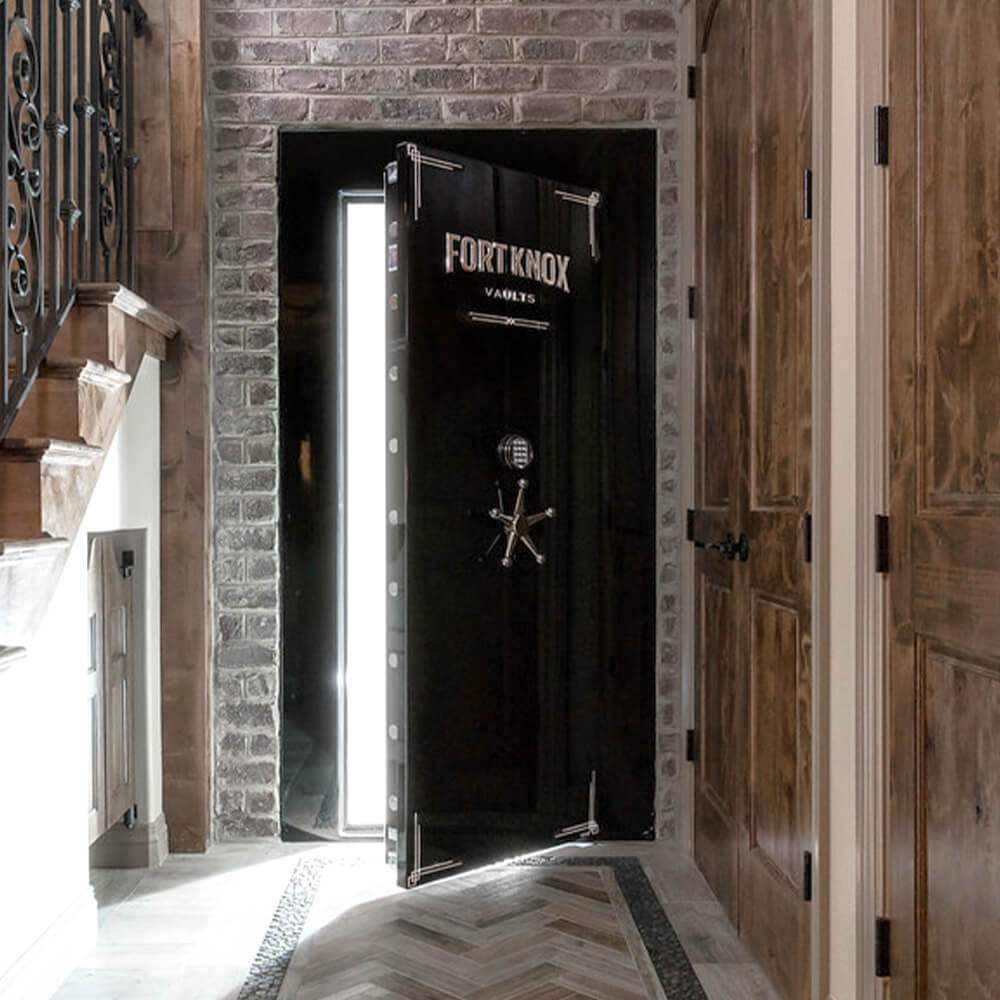 Fort Knox Vault Door Black Gloss Executive Out-Swing 9640 Lifestyle Image - Dean Safe 