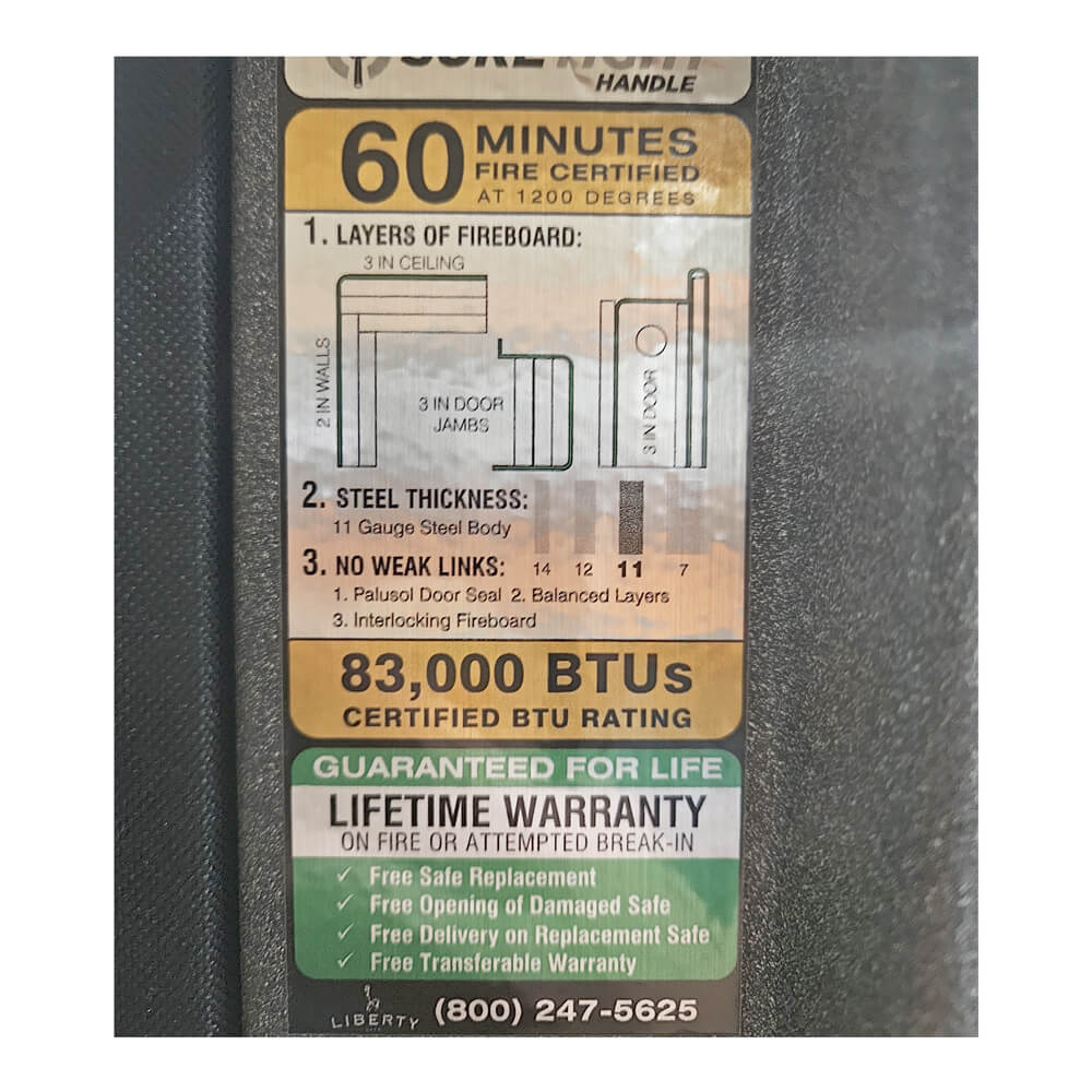 Liberty Colonial 50 EXTREME CO50 Gun Safe from 2017 Qtr 4