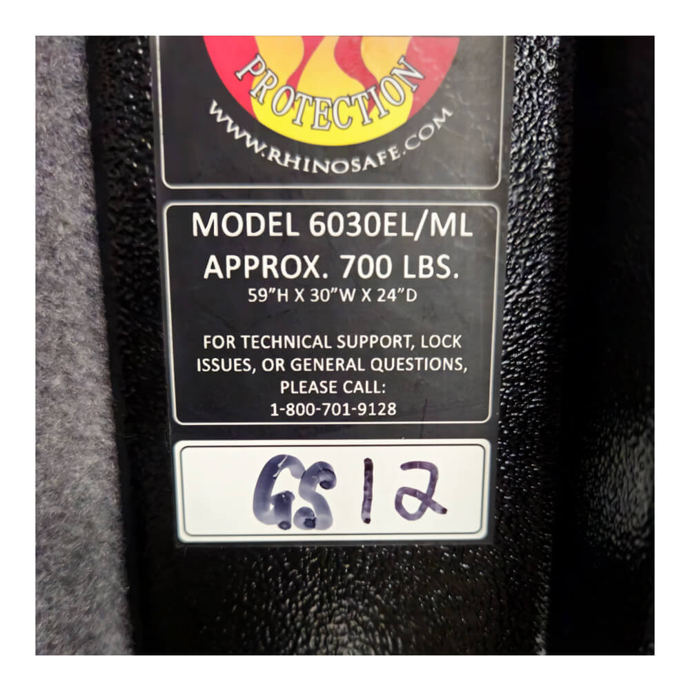 Used Rhino Bighorn 6030EL/ML Gun Safe from 2012 - Dean Safe