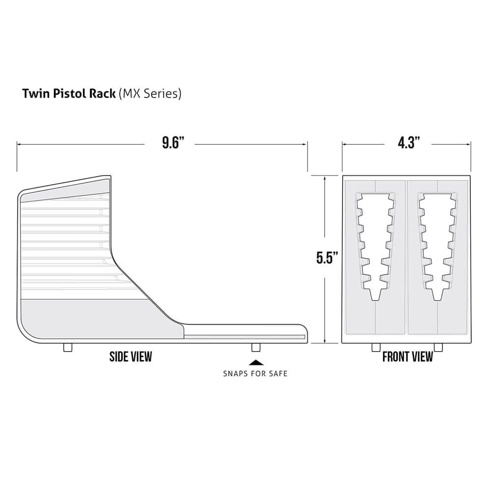 Vaultek Twin Pistol Rack Universal TPR-2U - Dean Safe 