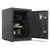 An open AMSEC CSC1913 American Security Composite Burglary Safe, part of the Dean Safe home safe collection