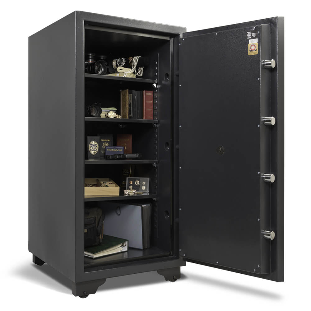 An open AMSEC CSC4520 American Security Composite Burglary Safe, part of the Dean Safe home safe collection