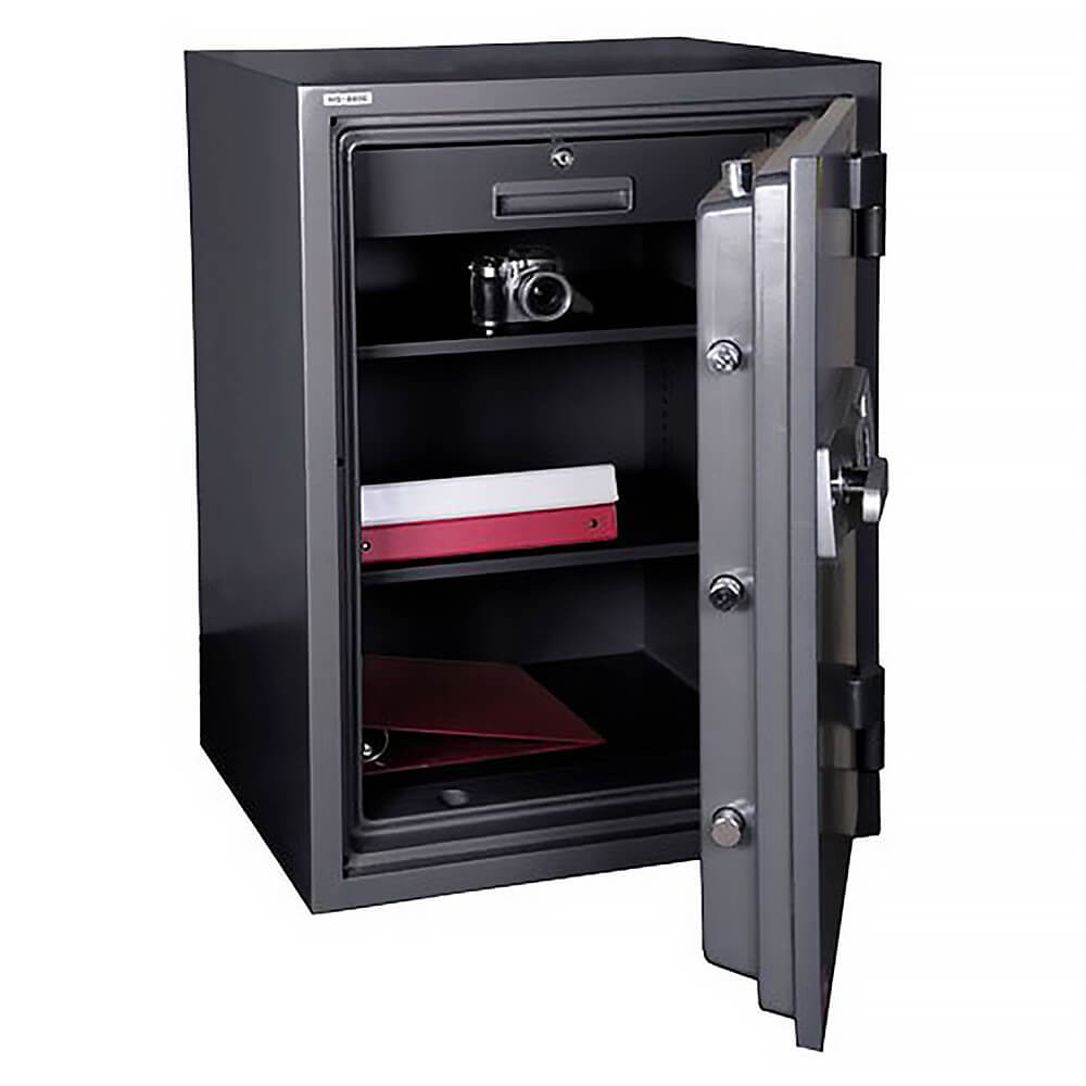 An open Hollon HS-880E Home &amp; Office Fire Safe, part of the Dean Safe home safe collection